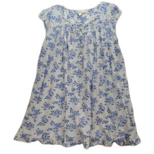 Eileen West Waltz Cap Sleeves Nightgown Women Prairie Cotton Modal Blue Floral L